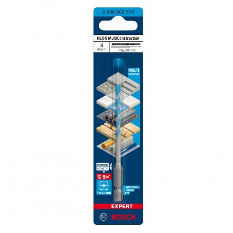 Свредло Bosch EXPERT HEX-9 Multi Construction 4x45x90 мм - Свредла универсални