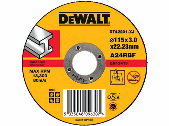 Абразивен диск за рязане метал DeWalt 115мм - Дискове за рязане на метал