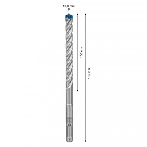 Свредло EXPERT SDS plus-7X 10x100x165 мм Bosch, снимка 3 - Свредла за бетон