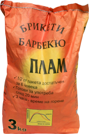 Брикети за барбекю 3 кг - Дървени въглища и брикети