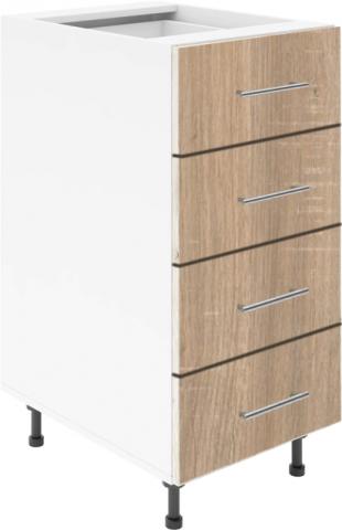 Крафт D4 долен шкаф с четири чекмеджета 40см, дъб сонома - Модулни кухни с онлайн поръчка