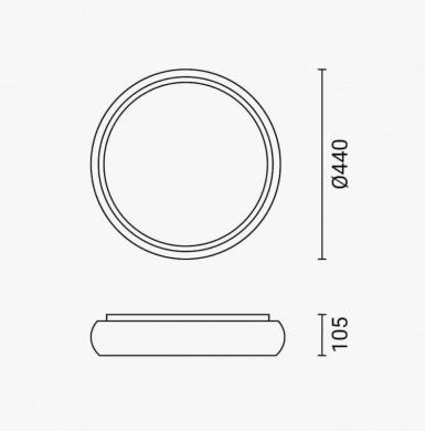 LED плафон Optonica 24 W бял/резеда, снимка 4 - Плафони