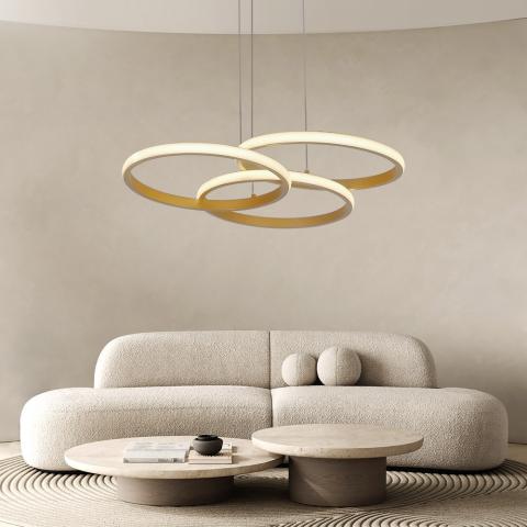 LED полилей Medelin-P 230 V злато, снимка 2 - Полилеи