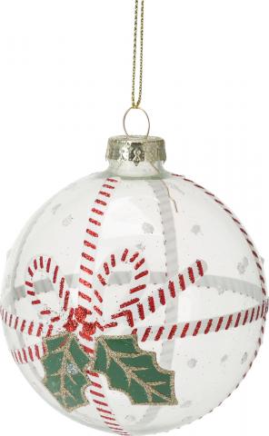 Коледна топка 8см, с блестяща панделка,стъклена, снимка 5 - Коледа