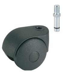 Двойно колело KS 40x54мм с резба - Мебелни колела