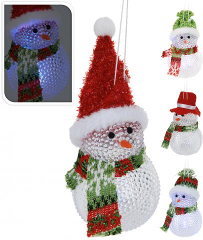 Коледна висулка 'Снежен човек' с LED-светлина - Коледни фигури