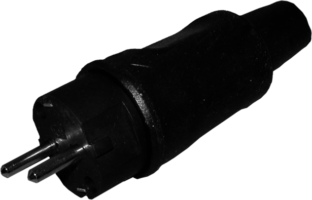 Щепсел гумен IP44 черен - Гумирани щекери и щепсели
