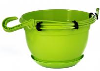 Висяща саксия Malta ф19, лайм с клик-подложка