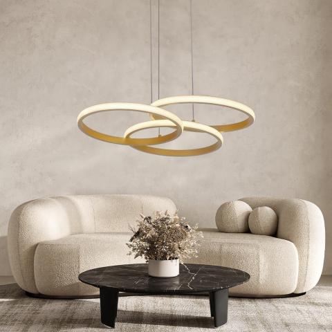 LED полилей Medelin-P 230 V злато, снимка 4 - Полилеи