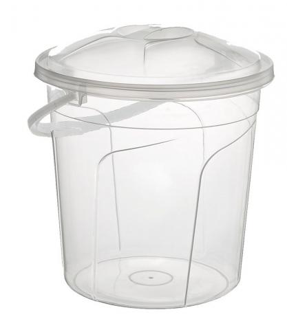 Прозрачна кофа с капак пластмасова, 10 л - Кофи