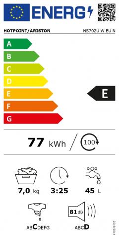 Перална машина HOTPOINT ARISTON NS 702U W EU N, снимка 3 - Перални