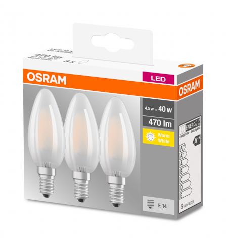 Комплект LED крушки Osram свещ E14 4W 3бр. - Лед крушки е14