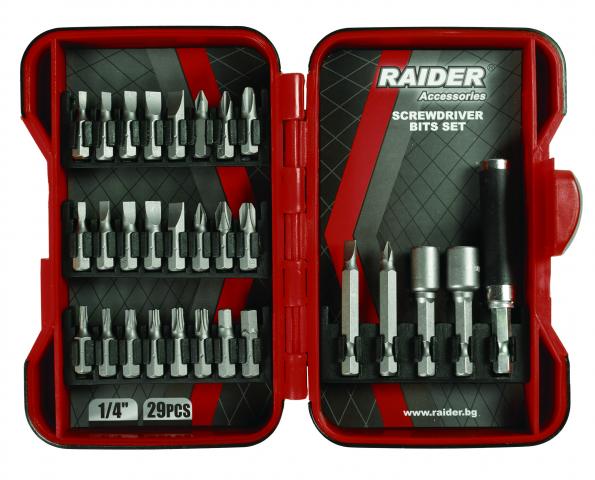 Комплект накрайници 1/4" 29 бр. RAIDER - Битове