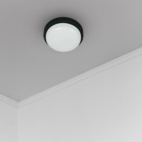 LED плафон DAVO Eco 8W 720LM 4000K IP65, черен, снимка 5 - Градински лампи