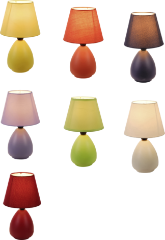 Настолна керамич. лампа 7цвята - Настолни лампи