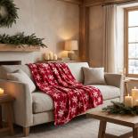 Одеяло Easy Home 130x160 коледно червено