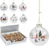 Стъклена коледна топка 8 см прозрачна