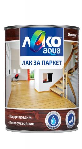 Паркетен лак Лeко Aqua 0.7л, безцветен гланц - Акрилатни лакове за паркет