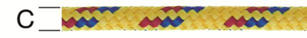 Въже PP плетено жълто  5мм - Синтетични въжета