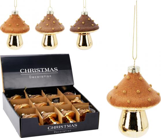 Коледна висулка гъбка 7x9 см 3 дизайна - Висулки за елхата