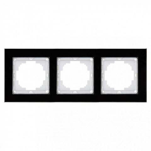 Alegra рамка тройна стъкло черно - Ключове и контакти
