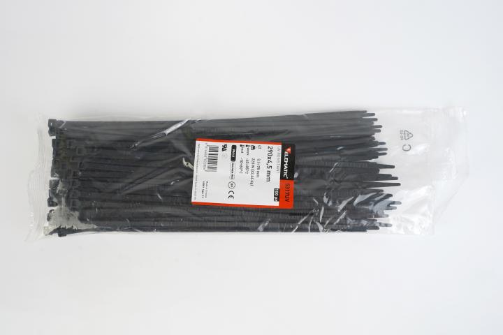 Elematic Кабелни превръзки 290/4.5 черни 5317/C UVE - 100 бр, снимка 2 - Крепежни изделия