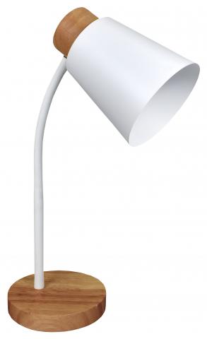 Настолна лампа Дея Е27 бяла/дърво - Настолни лампи