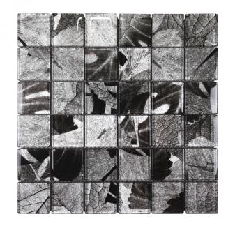 Стъклена мозайка сив/черен - Стъклени