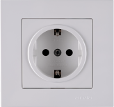 KAREN бял  контакт ШУКО 2Р+Е 16А 250V