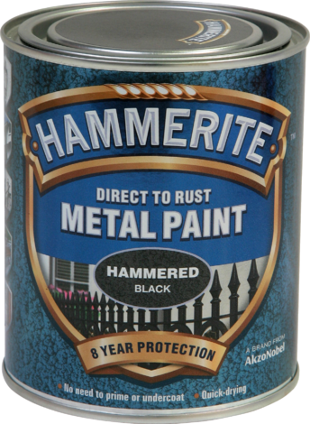 Боя за метал Hammerite 0.75л, черен хамър ефект - Бои 3в1