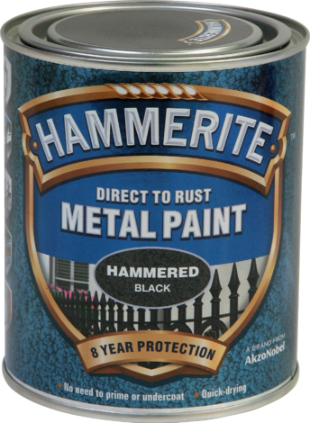 Боя за метал Hammerite 0.75 л черен хамър ефект - Бои 3в1