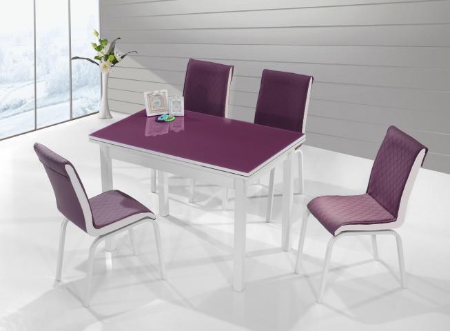 Комплект Поло Модерн маса + 4 стола, лилав - Трапезарни комплекти
