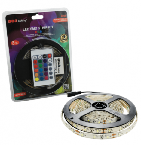 Комлект RGB LED лента 3m с дистанционно и захранване - Led ленти и аксесоари