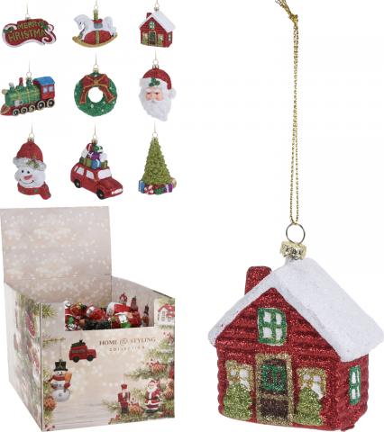 Висяща коледна фигурка 9 см 9 дизайна, снимка 2 - Висулки за елха