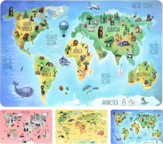 Подложка за хранене Карта на света - Детска стая