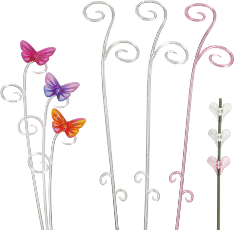 Пръчица за цветя Butterfly, розова - Цветарници и други