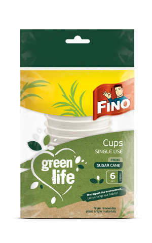 Чаши за еднократна употреба Fino Green 6 бр. - Еднократна употреба