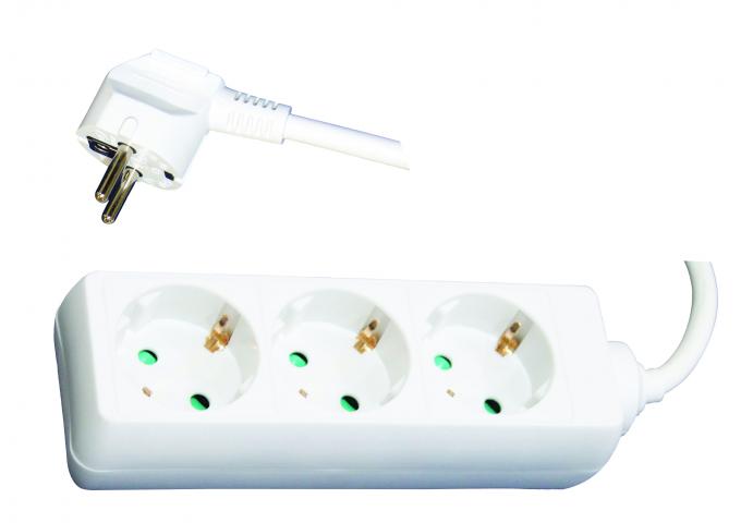 Разклонител 3 гнезда с кабел 3 м - Разклонители без защита