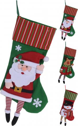 Коледен чорап 47см - Коледни шапки, чорапки и диадеми