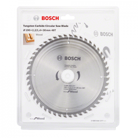 Циркулярен диск ECО WOOD 190x2.2x30 48T Bosch - Циркулярни дискове