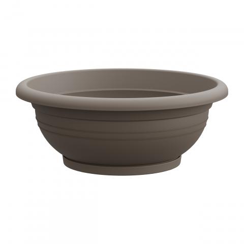 Саксия CIOTOLA ф40см, кафява, с подложка - Пластмасови саксии