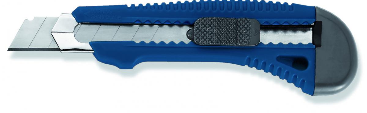 Нож с контра,18 мм острие, алуминиево тяло - Макетни ножове