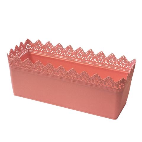 Кашпа Дантела 38.5 х15.2 х15.5 см, розова - Пластмасови сандъчета