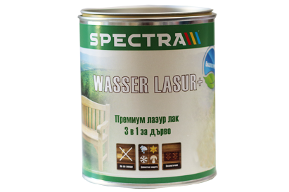 Лазурен лак Spectra WasserLasur+ Бял 0.75 л - Акрилатни лазурни лакове