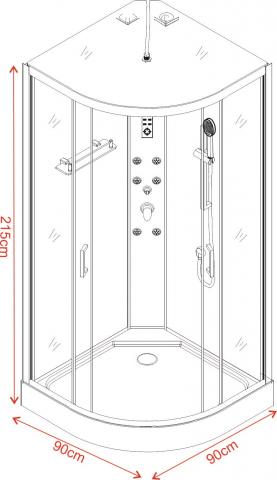Хидромасажна душ кабина Алейна, снимка 2 - Хидромасажни кабини