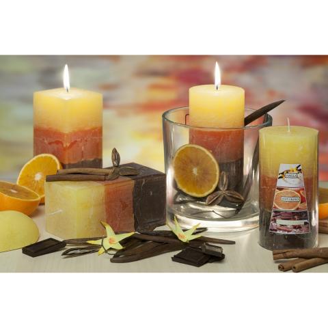 Свещ колона 70х140 ванилия/ портокал/ шоколад - Свещи