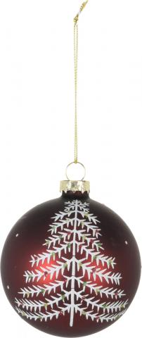 Коледна топка 8см, Кол.дърво/Снежинка, стъклена, снимка 2 - Коледа