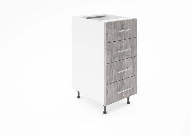 Крафт D4 долен шкаф с четири чекмеджета 40см, дарк арамо - Модулни кухни с онлайн поръчка