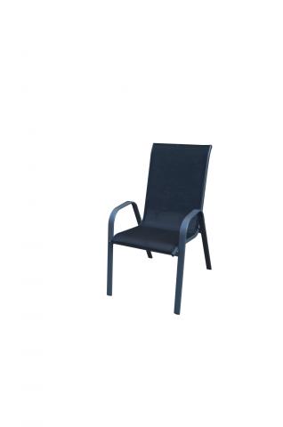 Метален стол COMO тъмно сива рамка/черен текстилен - Метални столове