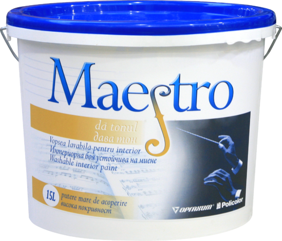 Maestro интериорна боя бяла15л - Бои за бетон
